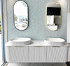 Bondi Satin White Fluted 1800X460 Curve Vanity