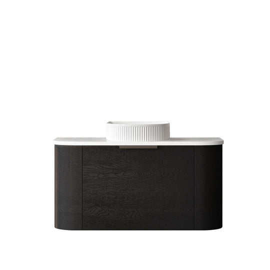 Bondi Black Oak 900X460 Curve Vanity