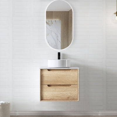 Natural Oak Byron 600mm Wall Hung Vanity