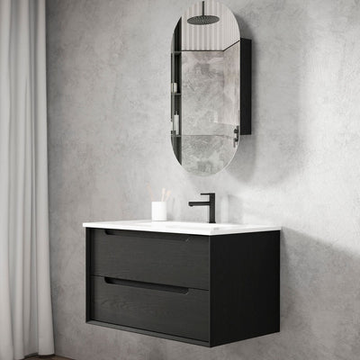 Black Oak Byron 900mm Wall Hung Vanity