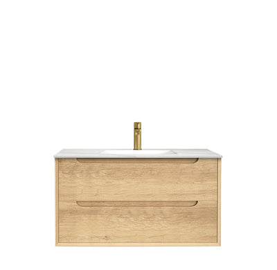 Natural Oak Byron 900mm Wall Hung Vanity