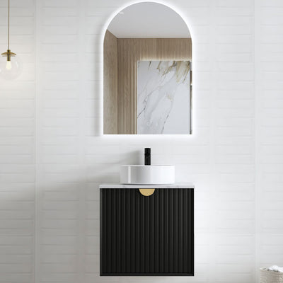 Matte Black Marlo 600mm Wall Hung Vanity