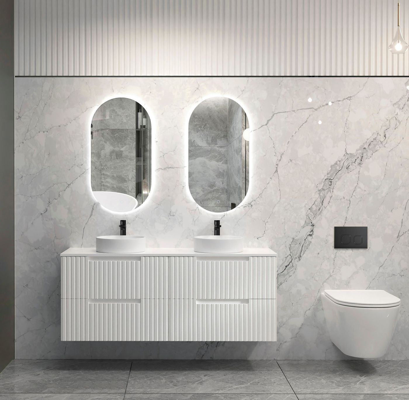 Satin White Noosa 1500mm Wall Hung Vanity