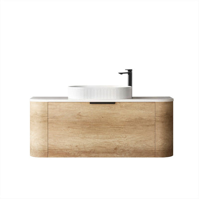 Bondi Natural Oak 1200X460 Curve Vanity