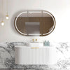 Bondi Satin White Fluted 1200X460 Curve Vanity