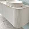 Bondi Satin White Fluted 1500X460 Curve Vanity