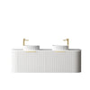 Bondi Satin White Fluted 1500X460 Curve Vanity