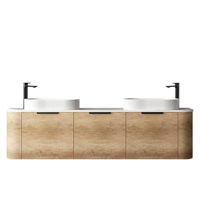 Bondi Natural Oak 1800X460 Curve Vanity