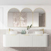 Bondi Satin White Fluted 1800X460 Curve Vanity