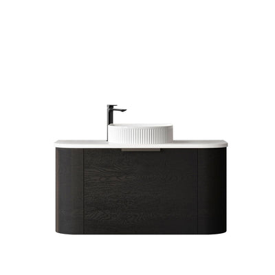 Bondi Black Oak 900X460 Curve Vanity