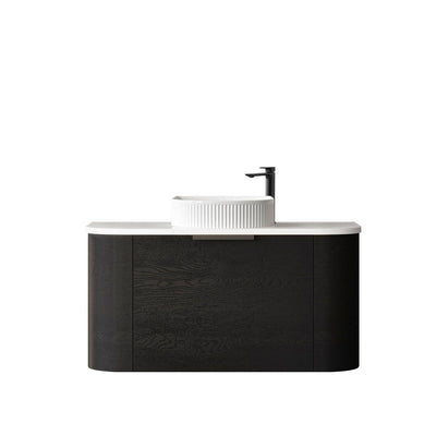 Bondi Black Oak 900X460 Curve Vanity