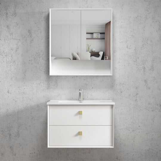 Satin White Boston 750mm Wall Hung Vanity
