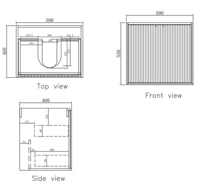 Matte Black Marlo 600mm Wall Hung Vanity