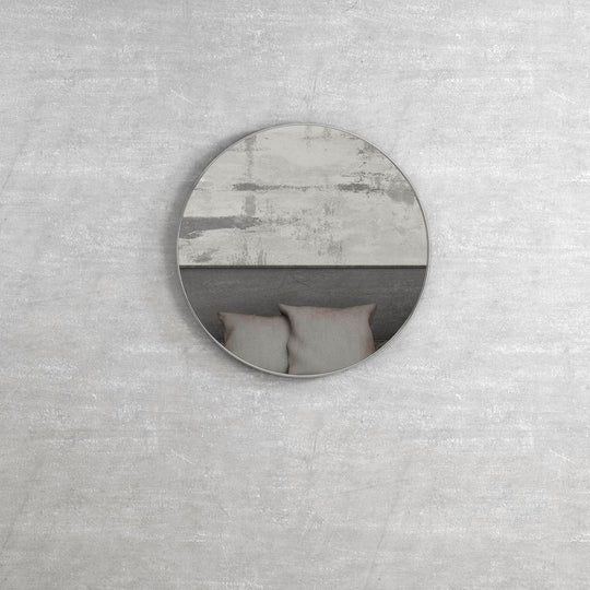 London Chrome Metal Frame Round Mirror 700mm