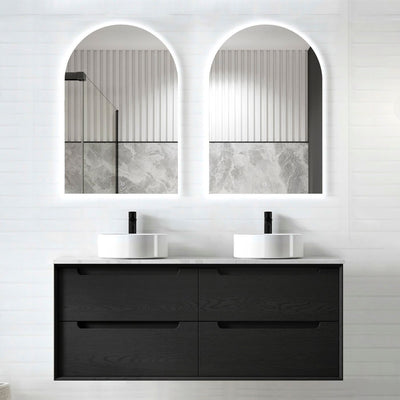 Black Oak Byron 1200mm Double Bowl Wall Hung Vanity