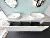 Bondi Satin White Fluted 1800X460 Curve Vanity