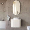 Bondi Satin White Fluted 600X460 Curve Vanity