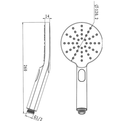 Pentro Round 3 Functions Brushed Nickel Hand Shower Spray