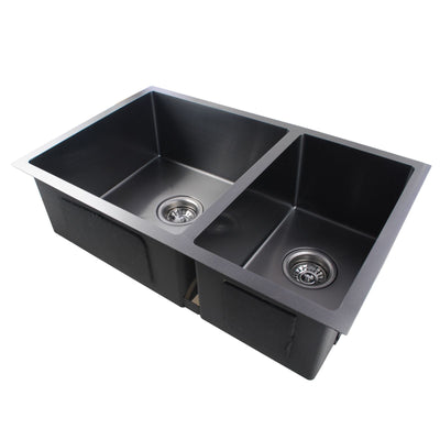 1.2mm 715x450x200mm Handmade Concrete Grey Round Corners Double Bowls Top / Undermount / Flush Mount Kitchen Sink