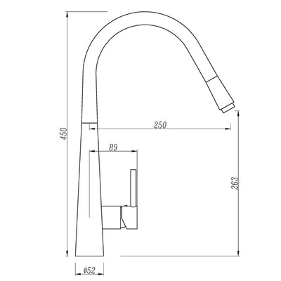 Pentro Brushed Nickel Pull Out Kitchen Mixer