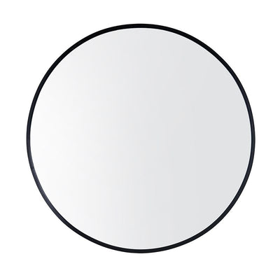 800*40mm Round Black Aluminium Wall Mirror