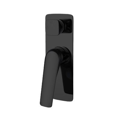 AU Square Black Shower/Bath Wall Mixer with Diverter