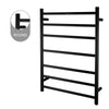 Round Matte Black Electric Heated Towel Rack 7 Bars