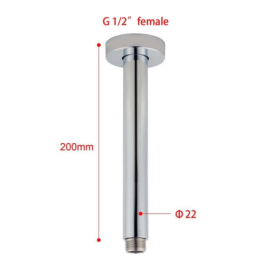 Pentro Brushed Nickel Round Ceiling Shower arm 200mm