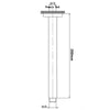 Cavallo 200mm Brushed Yellow Gold Square Ceiling Shower Arm