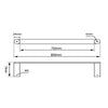 RUSHY Black Single Towel Rail 800mm