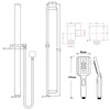 Bellino Brushed Nickel Square Handheld Shower Rail Set