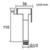 Round Brass Chrome Toilet Bidet Spray Kit with 1.2m PVC Hose
