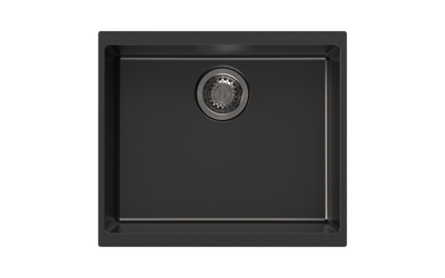 530 x 460 x 200mm Carysil Enigma 100S Single Bowl Granite Kitchen/Laundry Sink Top/Flush/Under Mount