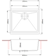 530 x 460 x 200mm Carysil Enigma 100S Single Bowl Granite Kitchen/Laundry Sink Top/Flush/Under Mount