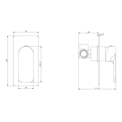 VOG Solid Brass Chrome Shower/Bath Wall Mixer
